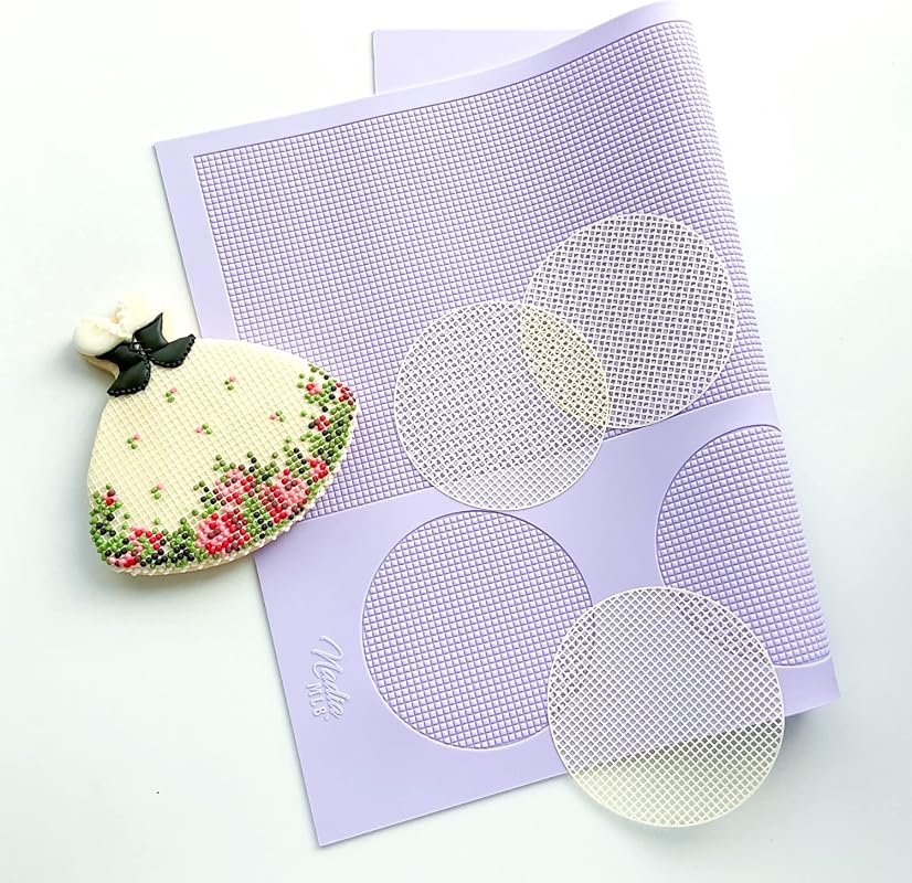 Grid Silicone Mat for Cookie and Cake Decorating, Non-Stick Baking and Icing Tool