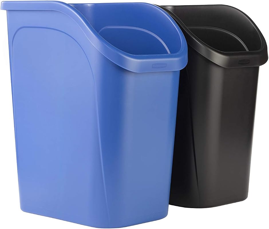 Rubbermaid 9.4-Gallon Undercounter Trash Can 2 Pack for Recycling and