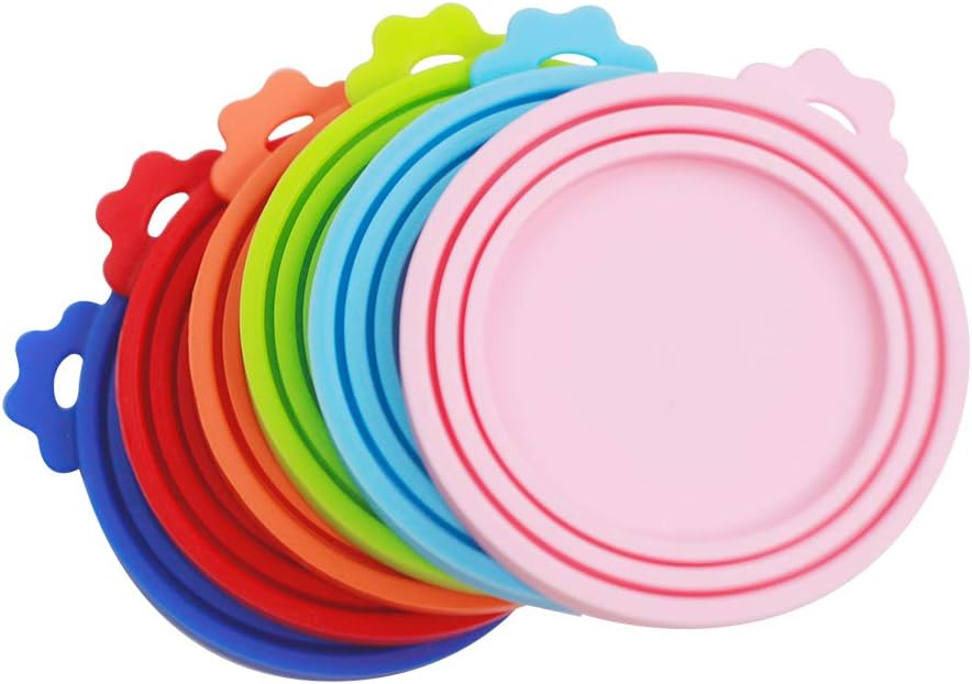 Yobbai 6 Pack BPA-Free & Dishwasher Safe Pet Food Can Lids for Standar