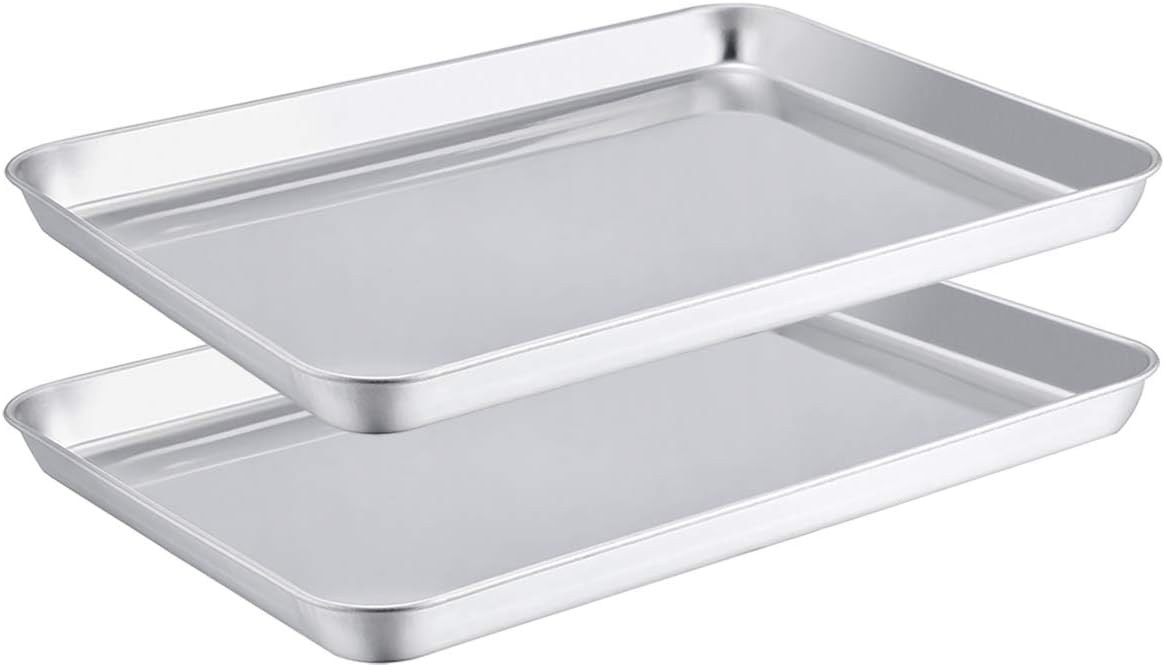TeamFar Stainless Steel Toaster Oven Pan Set of 2, 10.5