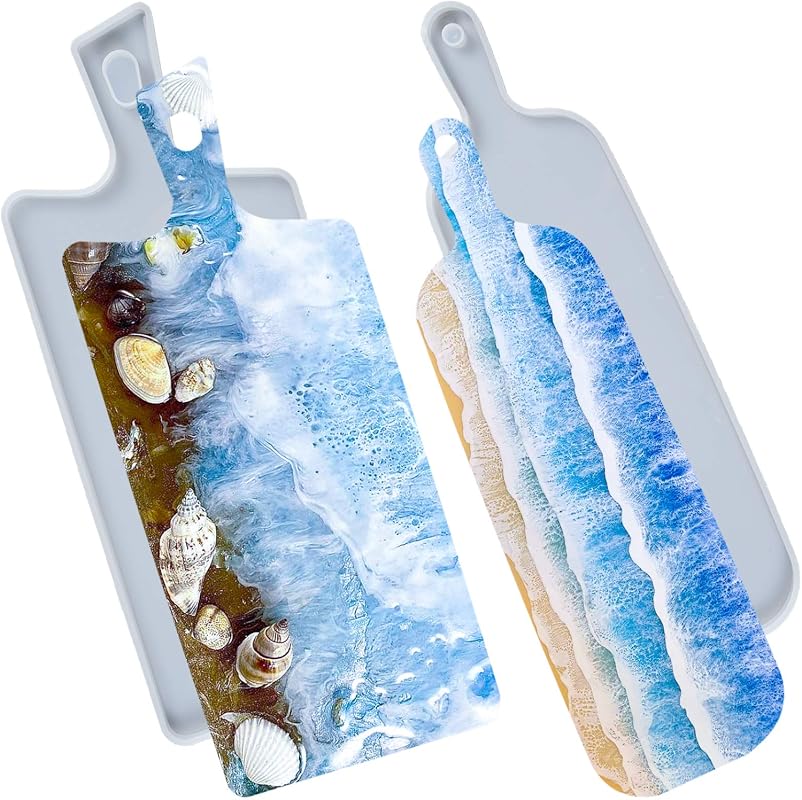 13 Inch Epoxy Resin Cheese Board Mold with Handles for DIY Paddle Craf