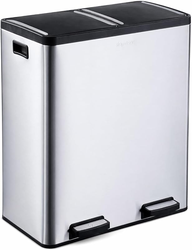 Step N' Sort 18.5 Gallon Extra Large Dual Trash and Recycling Bin, Sof