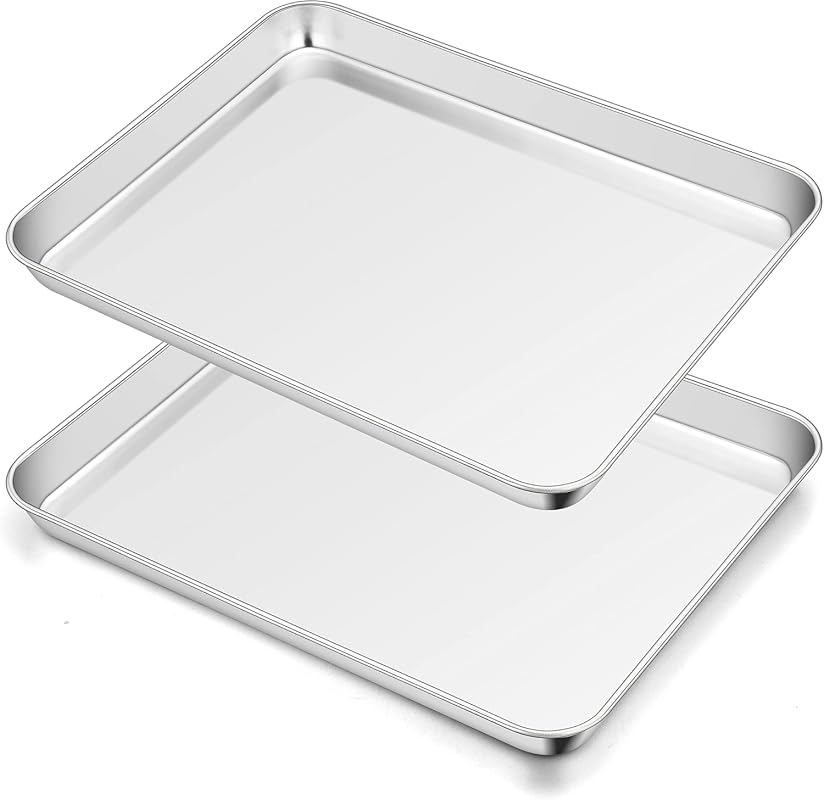 TeamFar Stainless Steel Toaster Oven Pan Set of 2, 12.5