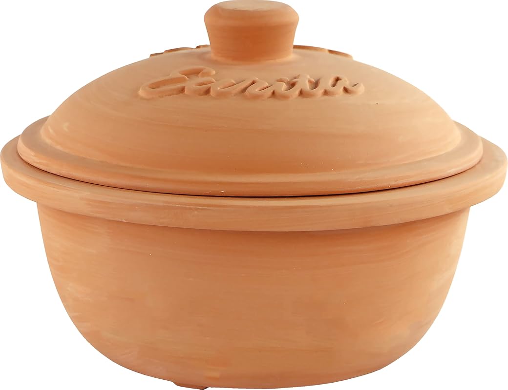 Reston Lloyd 2 Quart Terracotta Clay Dutch Oven - Natural Lead-Free, O