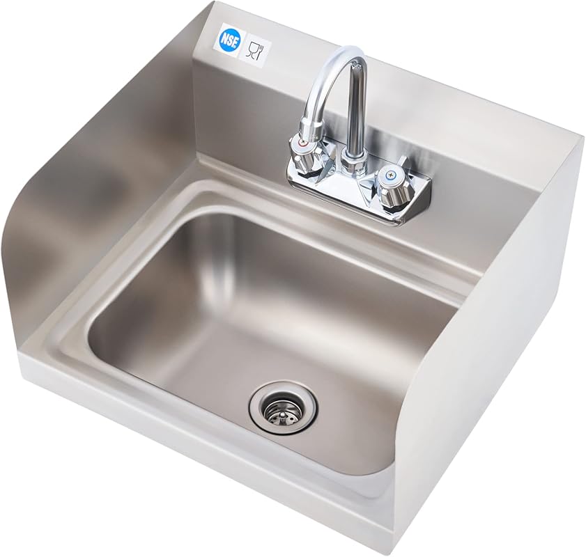 WILPREP Commercial Hand Sink NSF Stainless Steel Wall Mount Utility Si
