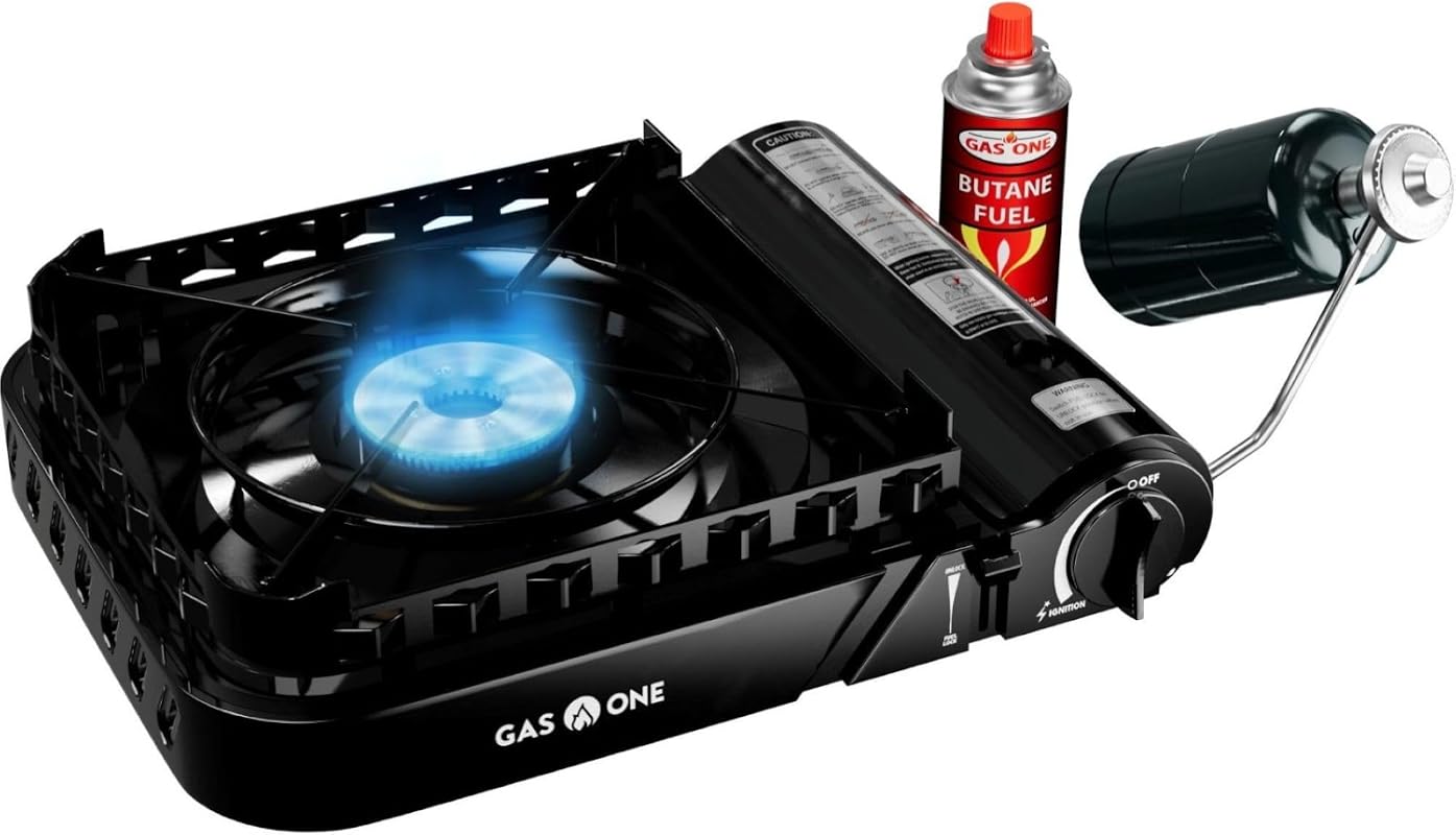 GasOne 15000 BTU Dual Fuel Portable Camping Stove with Carrying Case f