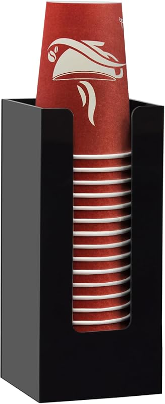 MYITYARD Acrylic Coffee Cup Dispenser, Cup and Lid Organizer Fits 5 to