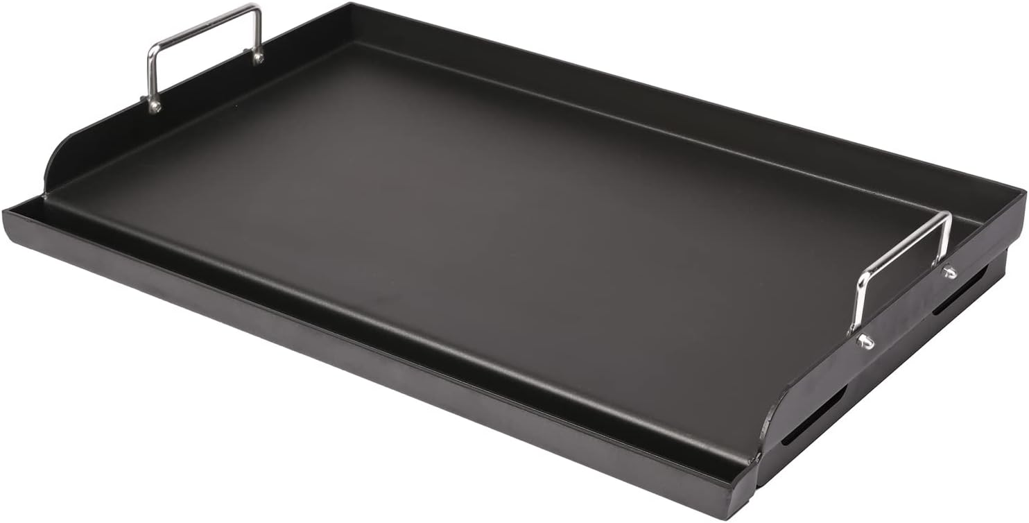 Utheer 25 x 16 Pre-Seasoned Cast Iron Griddle for Gas and Charcoal Grills