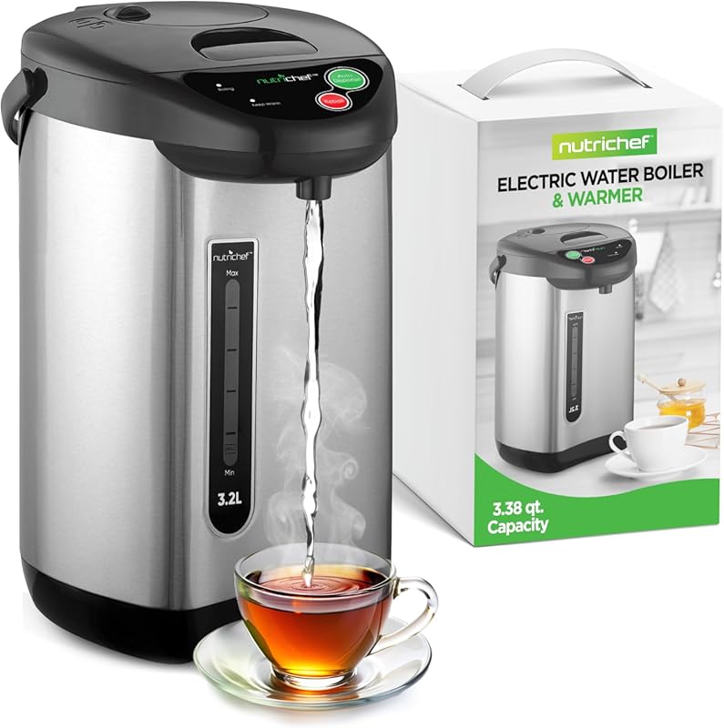 NutriChef 3.38 QT Insulated Stainless Steel Hot Water Dispenser and Boiler