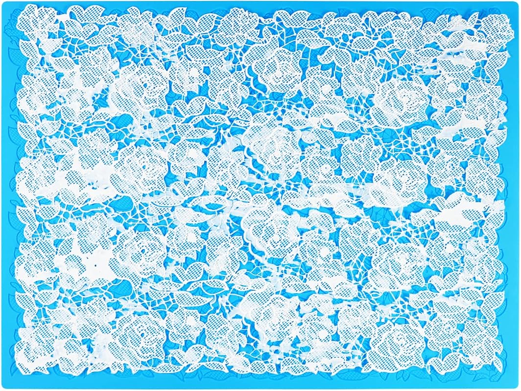 Silicone Rose Impression Lace Fondant Mat for Wedding Cake Decorating and Sugar Craft