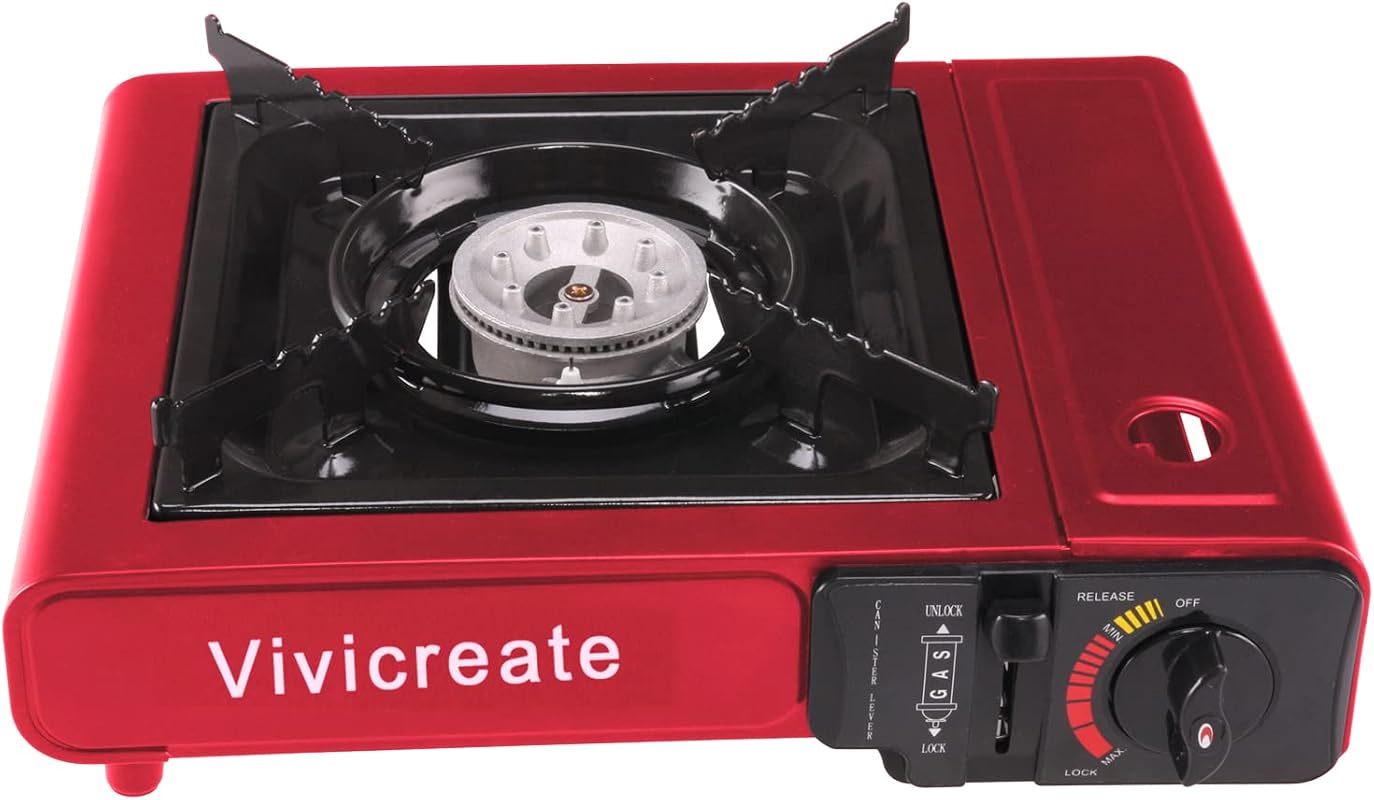 Vivicreate 8500 BTU Portable Butane Stove with Auto Ignition and Safet