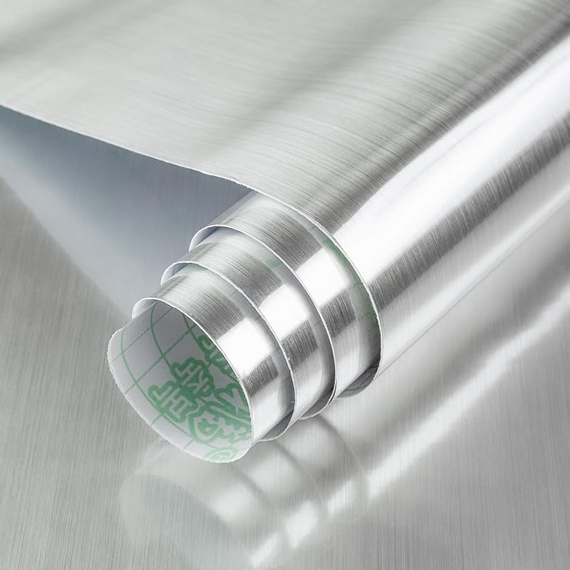 BAYYA Extra Wide 31.5x157 Inch Silver Stainless Steel Textured Contact