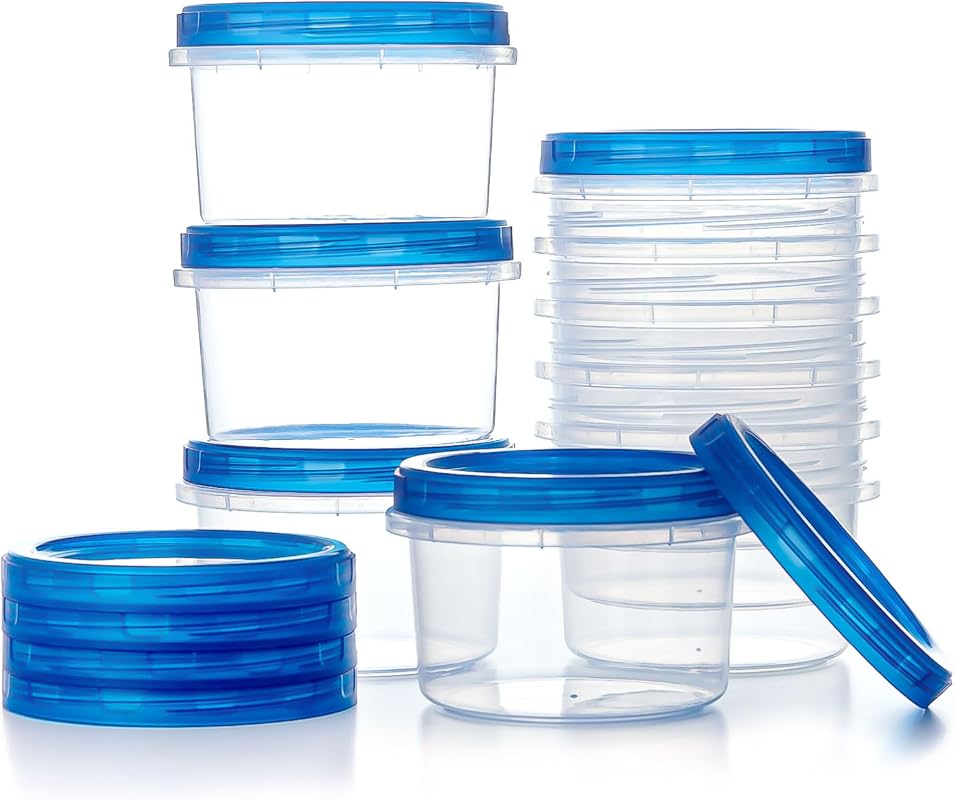 Ultra Thick Freezer Storage Containers 16oz 10-Pack with Leakproof Lid