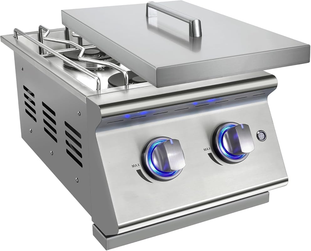 Drop-In Double Side Burners for Outdoor Kitchen with Liquid Propane Kit