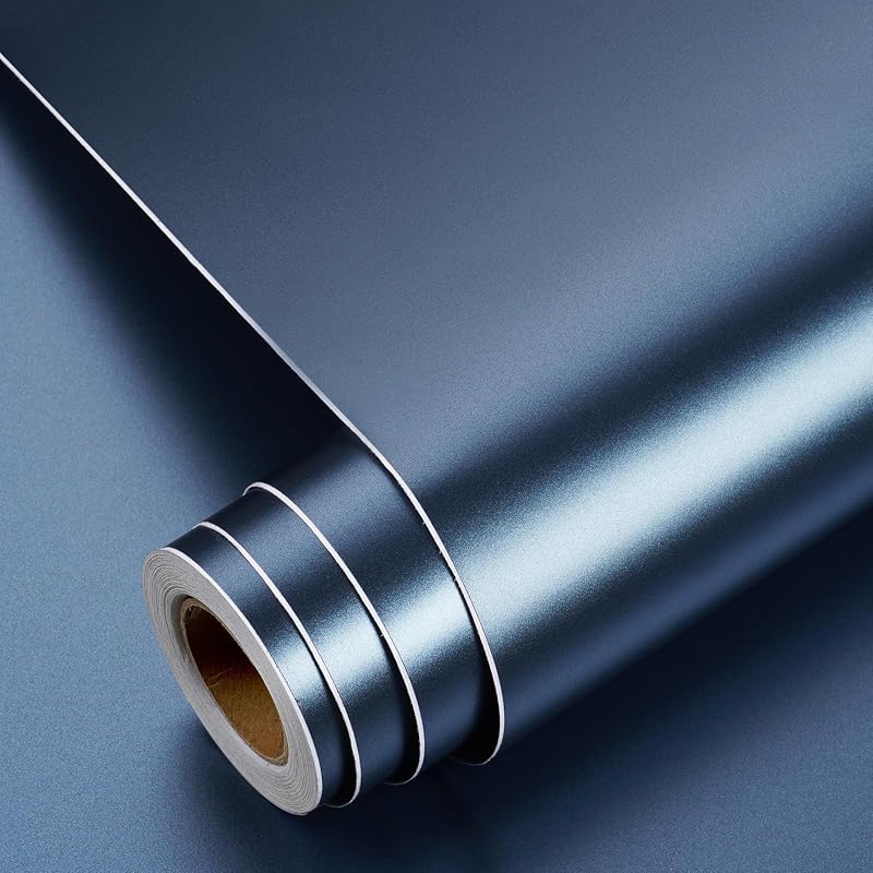 YENHOME 30x200 Inch Blue Stainless Steel Contact Paper Heat Resistant 