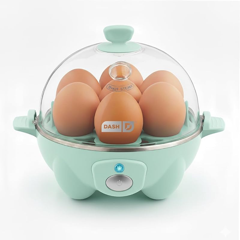 Dash Rapid Seven-Egg Cooker Aqua BPA Free Poacher Steamer Dishwasher S