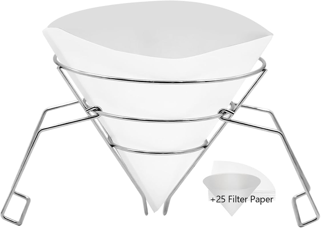 10 Inch Oil Fryer Filter Stand with 25 Filter Papers for Maple Syrup a