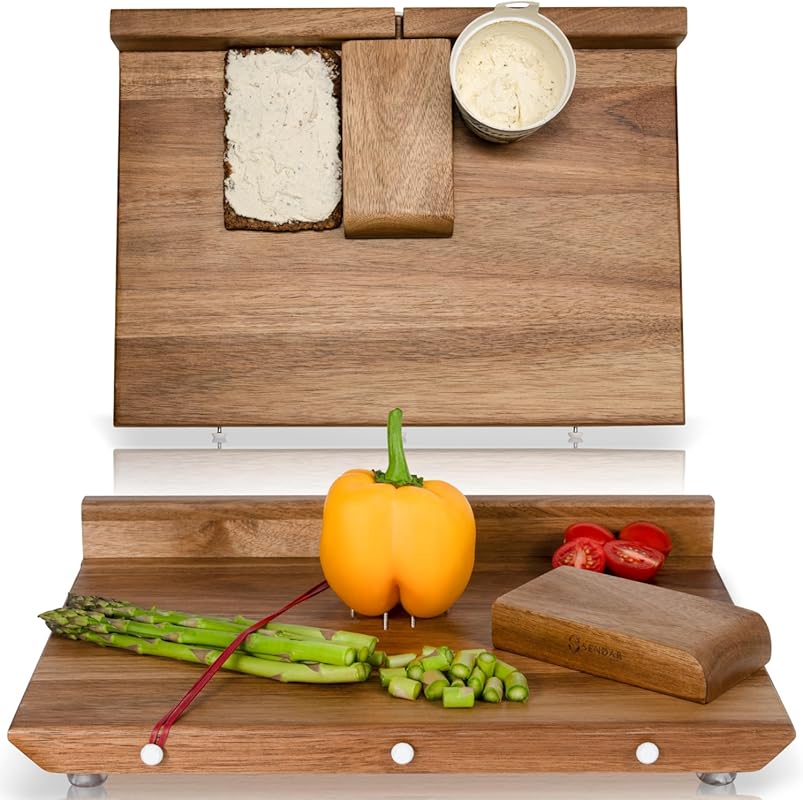 Adaptive One-Handed Wooden Cutting Board with 10 Steel Spikes, Ideal G
