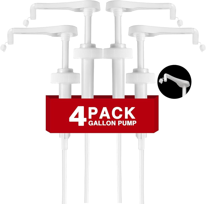 4Pcs Gallon Jug Syrup Pump Dispenser 38-400 Leak Proof Lotion Shampoo