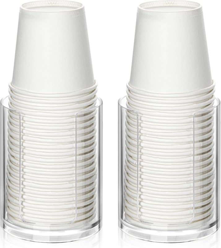 2 Pack Mouthwash Cups Holder, Bathroom Cup Dispenser, Small Disposable