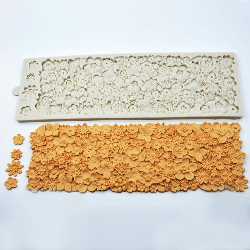 Edible Floral Lace Silicone Embossing Mat for Wedding Cake, Cupcake, and Fondant Decoration