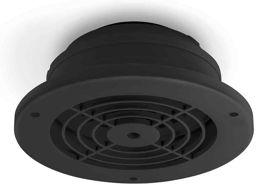 Black SEVBLKX 4, 5, 6 Inch Soffit Exhaust Vent for Bathroom and Kitche