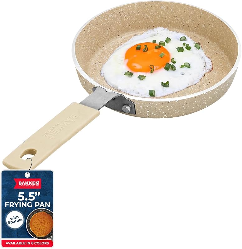 Bakken Swiss 2-Piece Mini Pan Set, 5.5 Inch Non-Stick Egg Pan with Spa