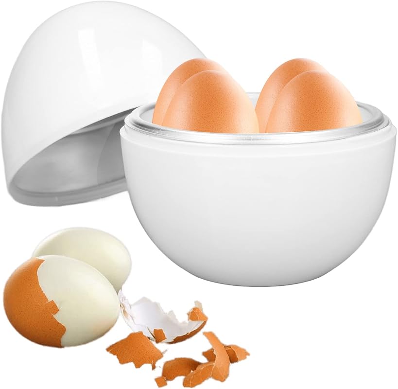 Compact Four-Egg Microwave Egg Cooker for Hard Soft or Poached Eggs Sp