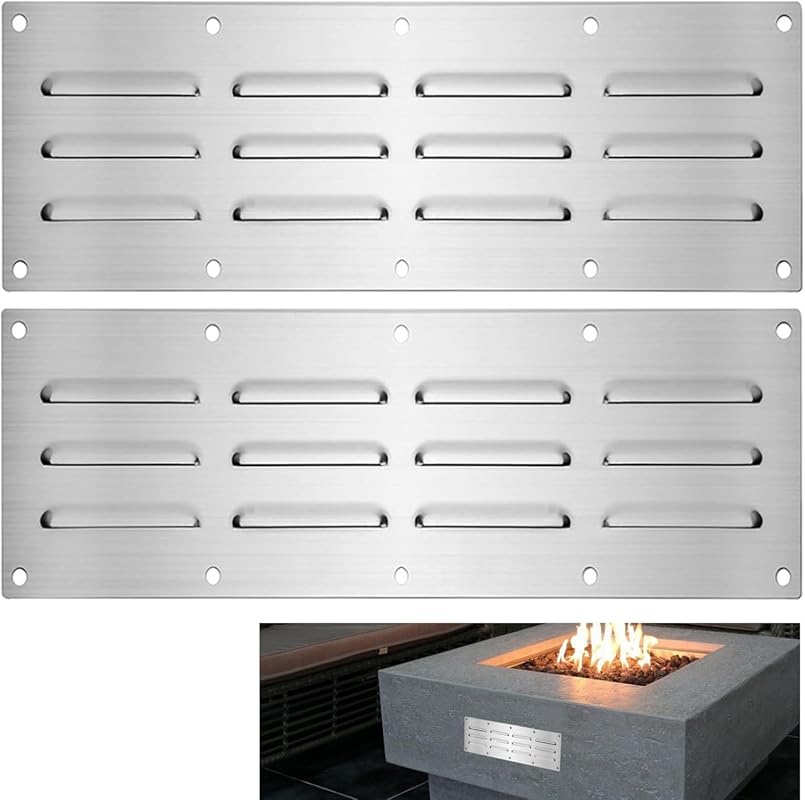 2 Pack Stainless Steel Grill Venting Panel for Outdoor Kitchen, 15" x