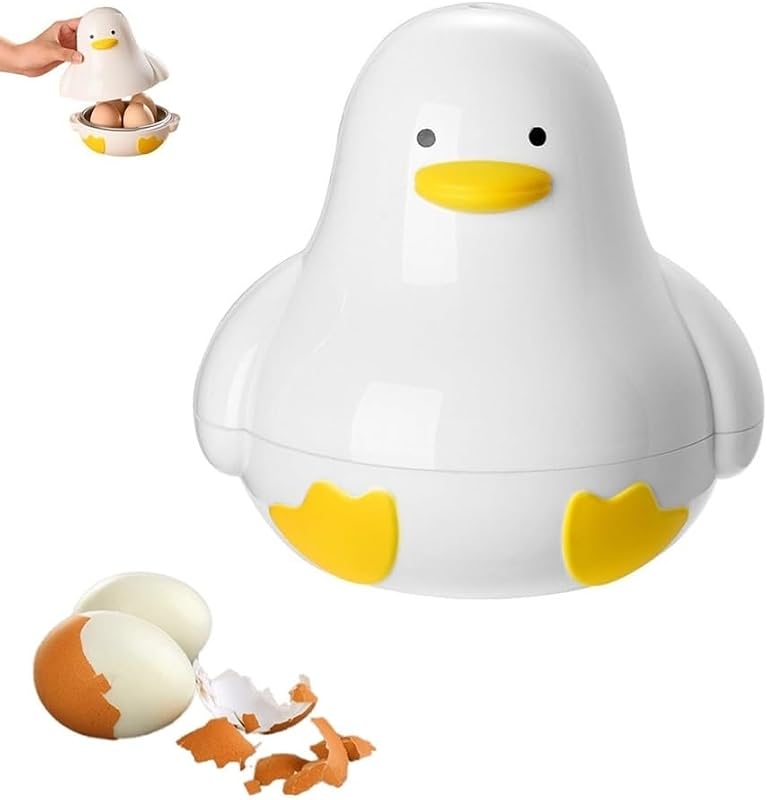 Duck-Shaped Four Egg Microwave Egg Boiler for Hard Boiled Eggs Under N