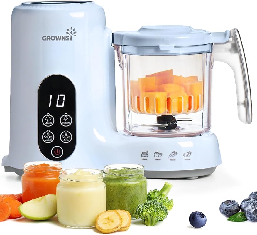 Grownsy Baby Food Maker with Steam Basket, One Step Processor, Steamer