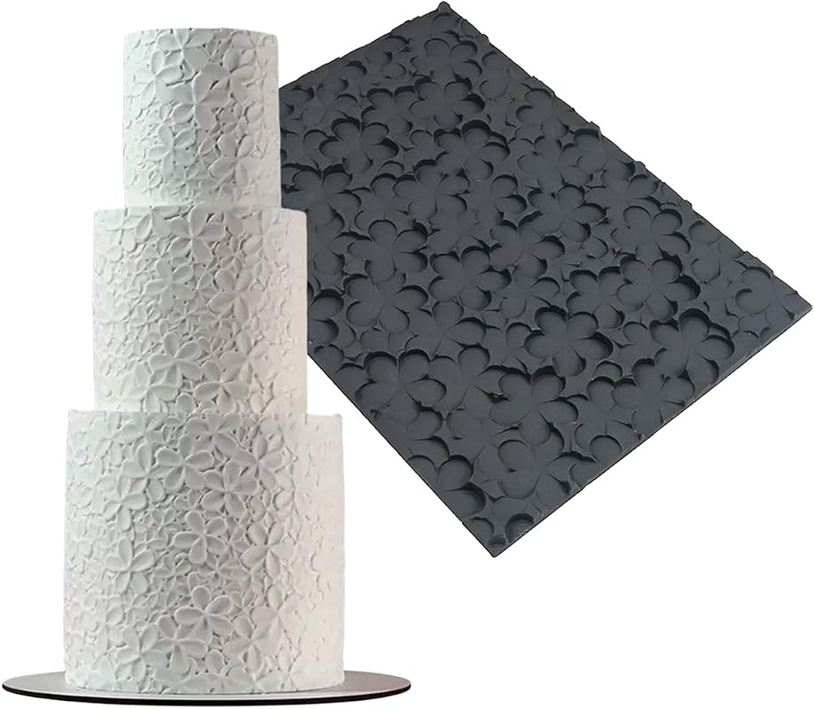 mostsom Non-Stick Flexible Silicone Lace Flower Impression Mat for Baking Cakes, Cookies, and Fondant