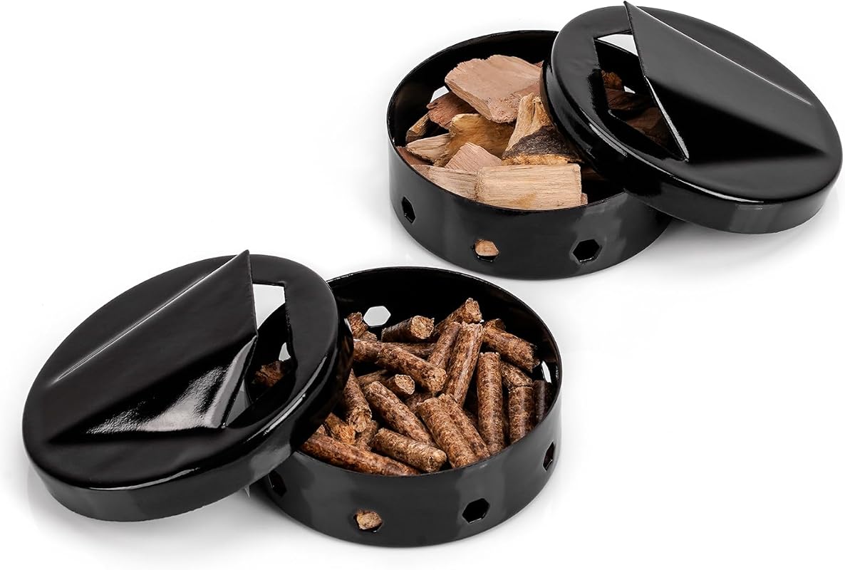 Smoker Box 2-Pack for Grill - Wood Chip Smoking Box for Gas Grills, El