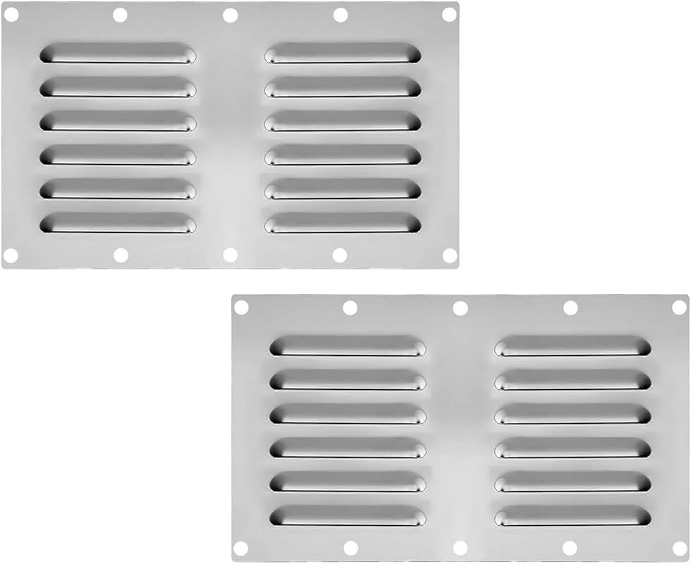 304 Stainless Steel BBQ Venting Panel for Outdoor Kitchen, 9" x 5" wit