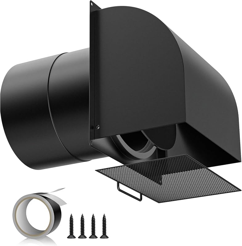 Upgraded Hon&Guan 6 Inch Hooded Wall Vent with Magnetic Seal Flap and