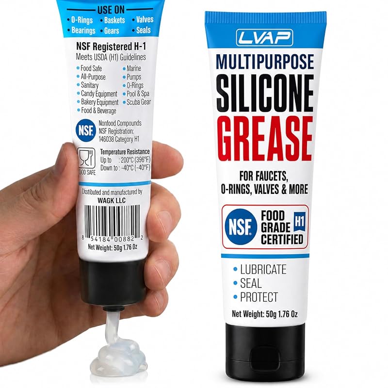 LVAP Food Grade Silicone Grease 50g - NSF H1 Waterproof Lubricant for 