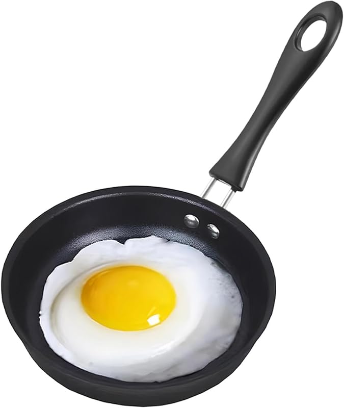 4.7 Inch Mini Non-Stick Egg Pan for One Egg, Portable Frying Pan with 