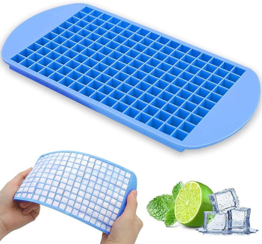 Mini Ice Cube Trays for Freezer - 160 Small Crushed Ice Cube Molds BPA