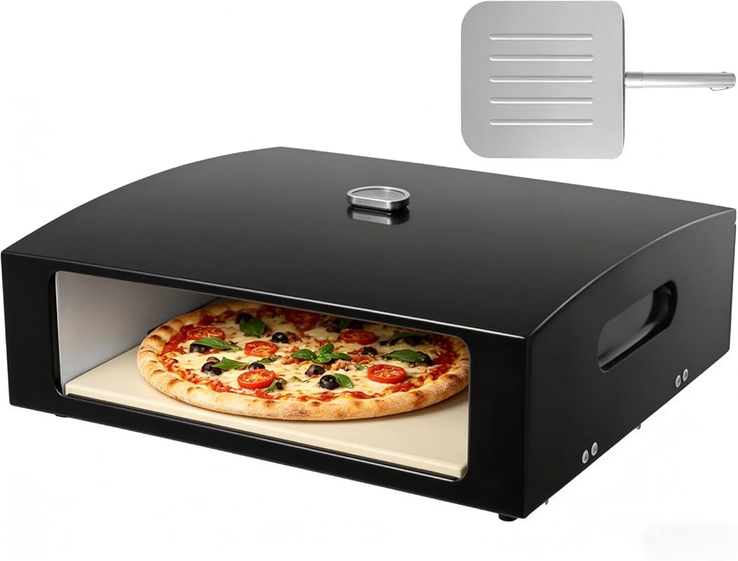 Grill Top Portable Pizza Oven Kit with Peel & Stone for Backyard BBQ