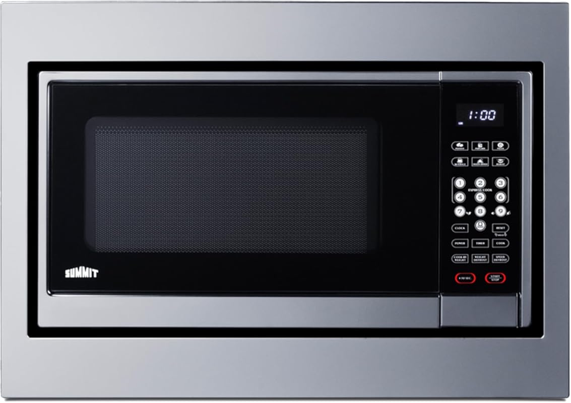Summit SMBI24 Built-in Microwave with Trim Kit, 1.2 cu.ft., Stainless