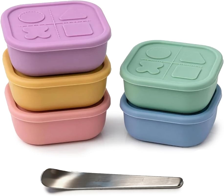 5-Pack 12oz Silicone Pet Food Storage Containers with Airtight Lids fo