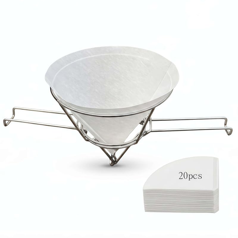Stainless Steel Deep Fryer Oil Filter Stand with 20 Filter Papers for