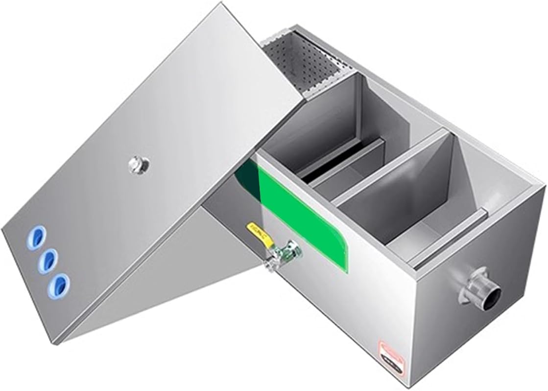 Stainless Steel Grease Trap with 3 Inlets for Under Sink Use in Restau