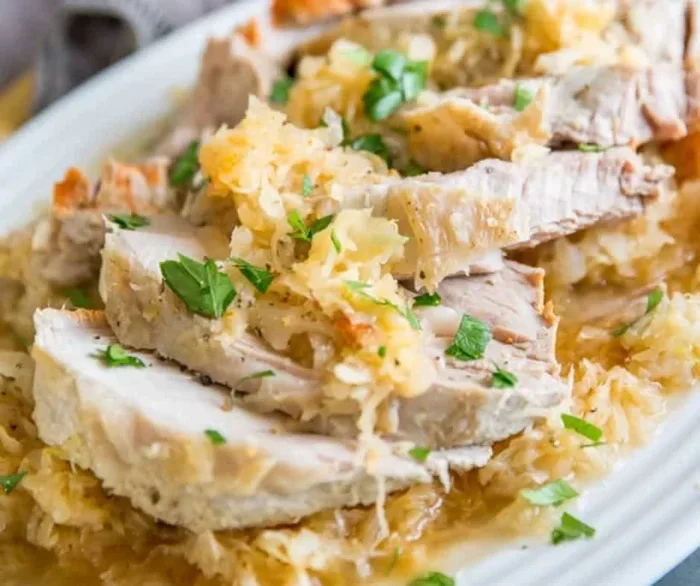 Crock Pot Pork and Sauerkraut