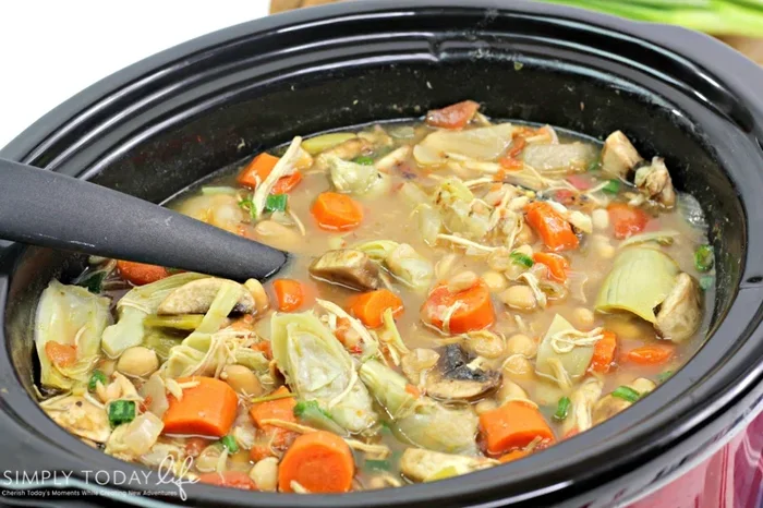 Crockpot Chicken Soup with Chicken Thighs
